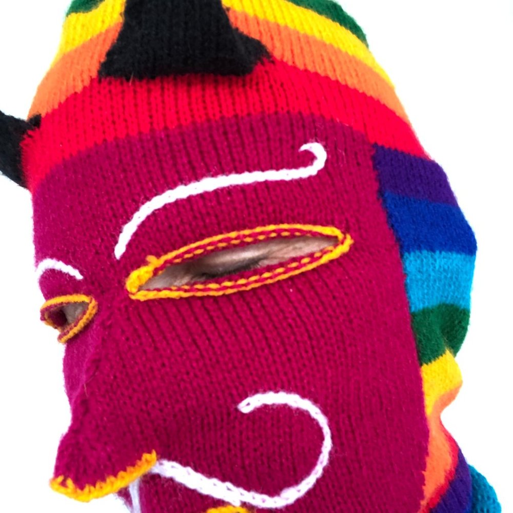 Peruvian Rainbow Devil Balaclava / Ski Mask - Picture 7 of 14